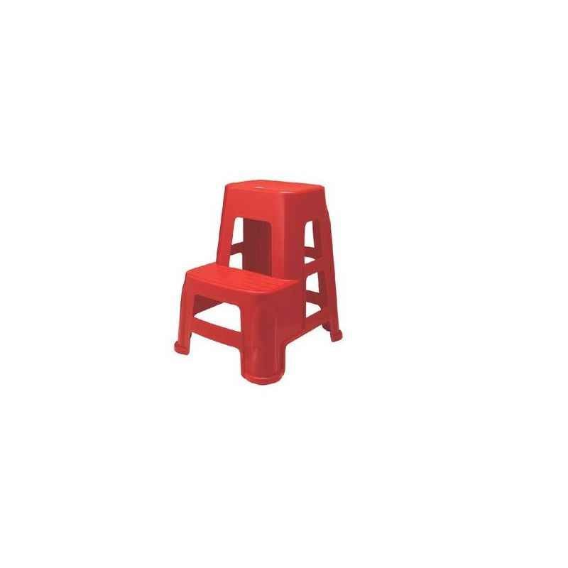 Nilkamal Bright Red 2 Step Plastic Stool, STL21BRD, Dimension: 477x540x600 mm