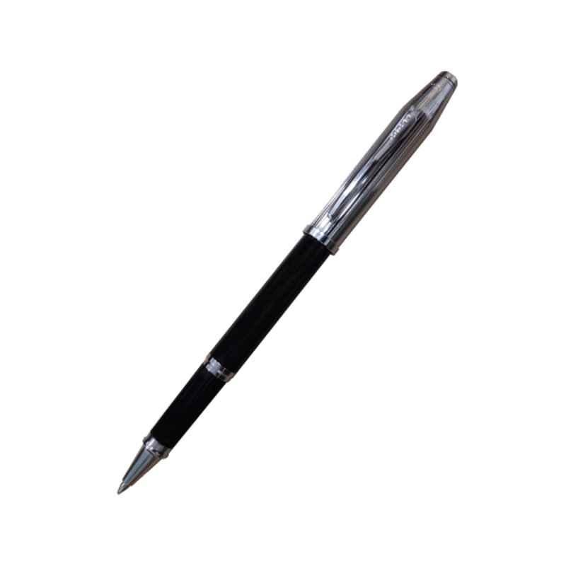 Cross Century II Black Ink Chrome & Translucent Black Lacquer Finish Roller Ball Pen with 1 Pc Black Gel Ink Refill Set, AT0085-42