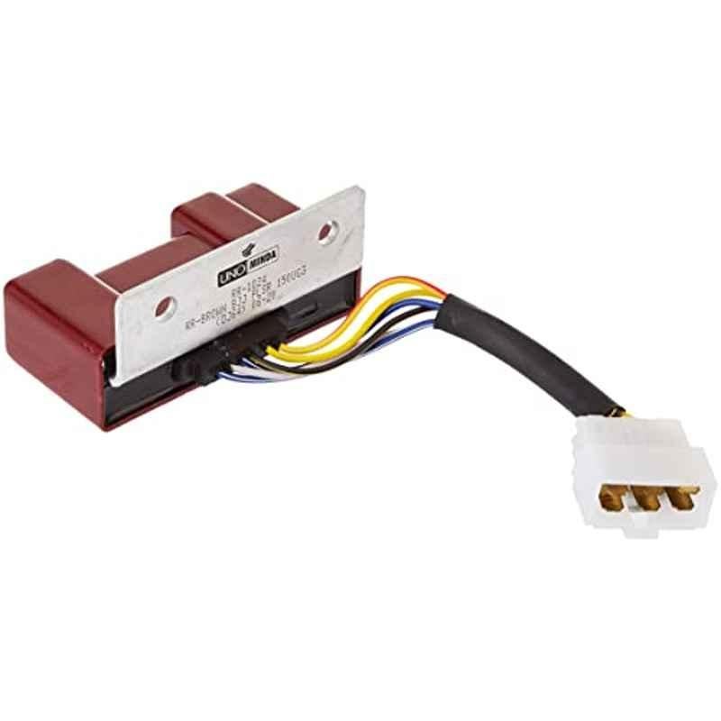 Uno Minda Brown Regulator Rectifier with 6 Pin Male White Coupler for Bajaj Pulsar 150 DTSi, RR-1024