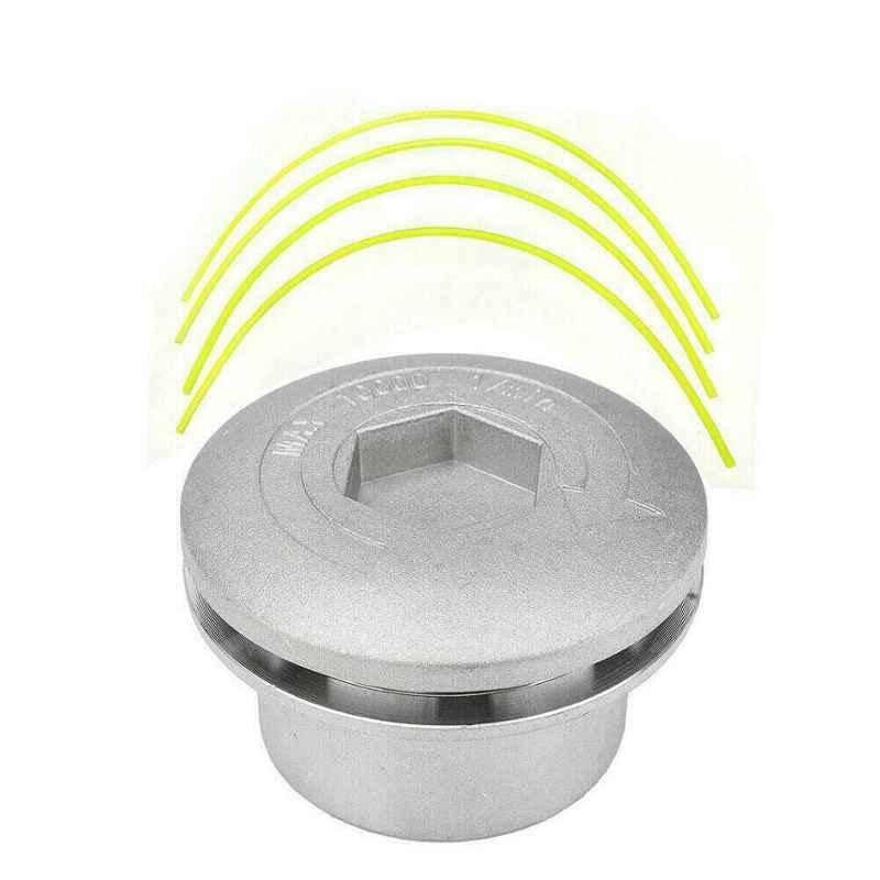 Farmo Tools Metal Silver Trimmer Head with 4 Nylon Lines for Brush Cutter, FTA0021