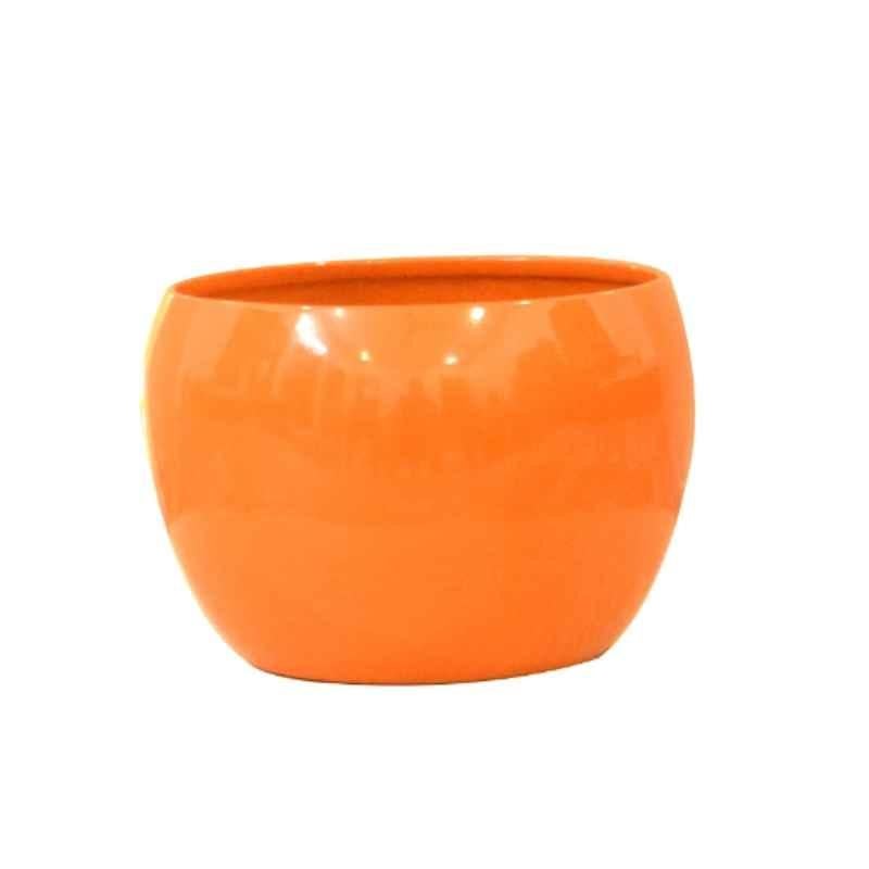 Sone Key Chidiya 5x5 inch Iron Apple Shape Orange Plant Container for Desktop, Home, Indoor & Outdoor, APL-SOLID9