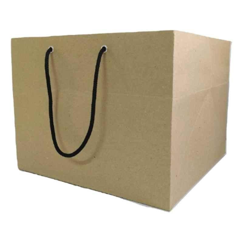 PRB Bags 2kg Brown Cake Paper Bag with Eyelet Fixed Handle (Pack of 15)