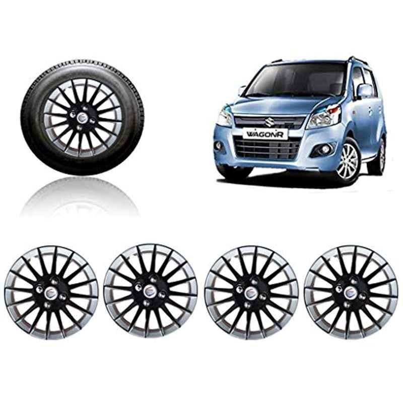 Auto Pearl 4 Pcs 14 inch Silver Car Wheel Cover Set for Maruti Suzuki Wagon-R VXI