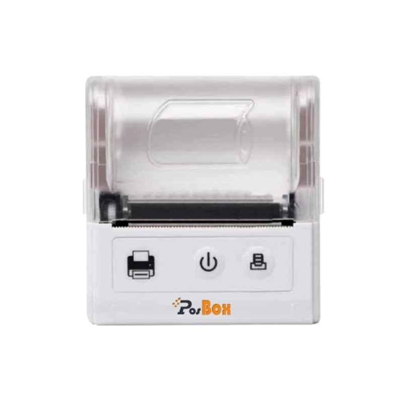 PosBox M58BT-W Bluetooth Thermal Label Printer 2 inch USB & Bluetooth Portable Receipt Printer with 1 Year Warranty and 2600mAh Rechargable Battery