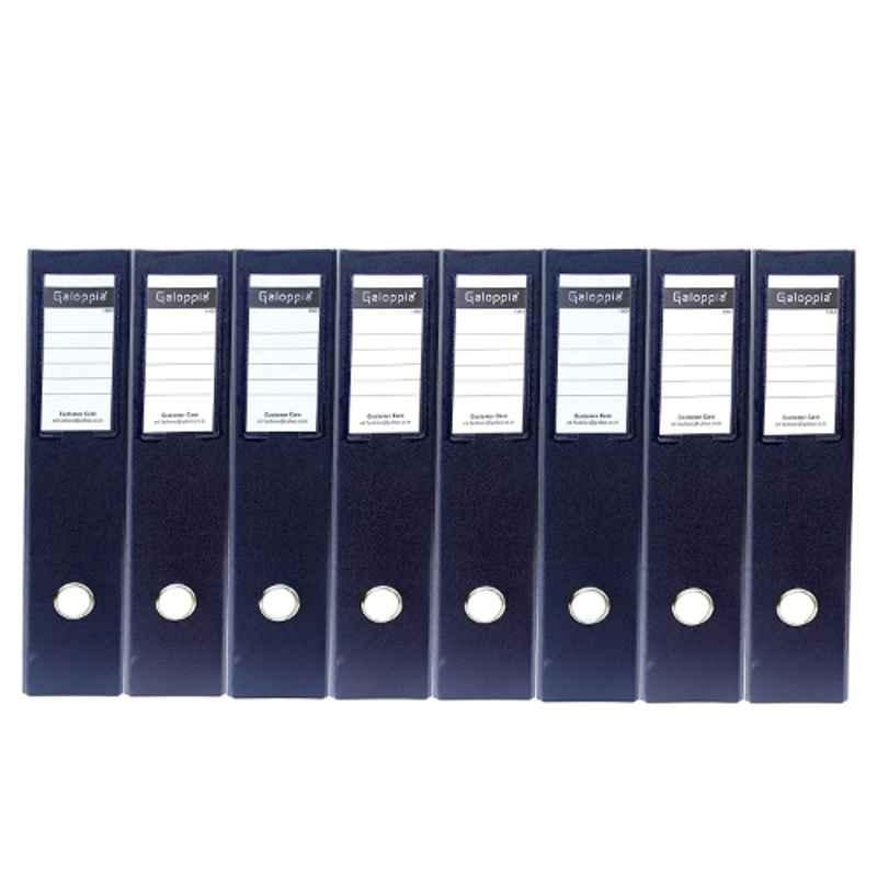 Galoppia A4 Black PVC Coated Box Folder for Office Documents & Certificates (Pack of 8)