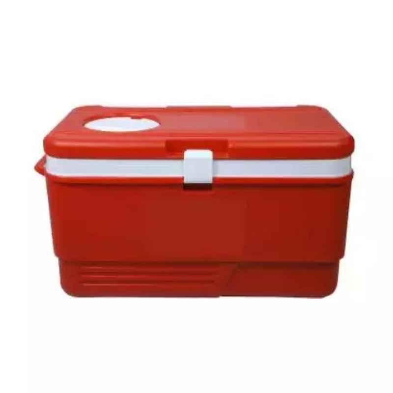 Aristo 60L Red Ice Box with Vent Lid & Plug