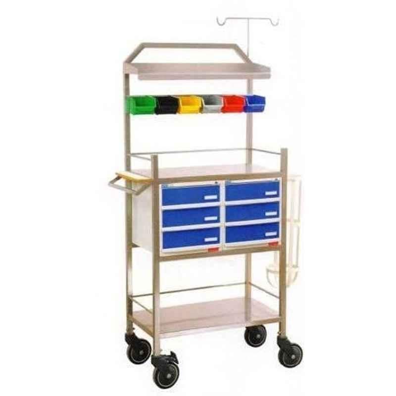 AS Medisteel ASM-1117 Stainless Steel Crash Cart Trolley