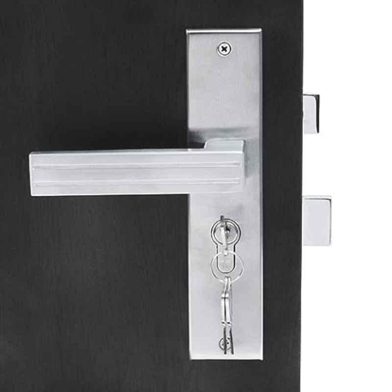 Homexpert Altroz-CYS 8 inch 60mm Stainless Steel Silver Cylindrical Plate One Side Key Mortise Door Lock Set