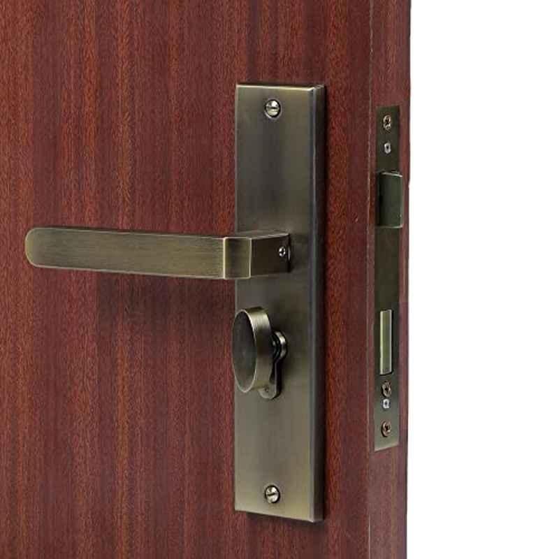 Handle Waala LB303 8 inch 60mm Stainless Steel Antique Brass Finish Cylindrical Plate One Side Key Mortise Door Lock Set