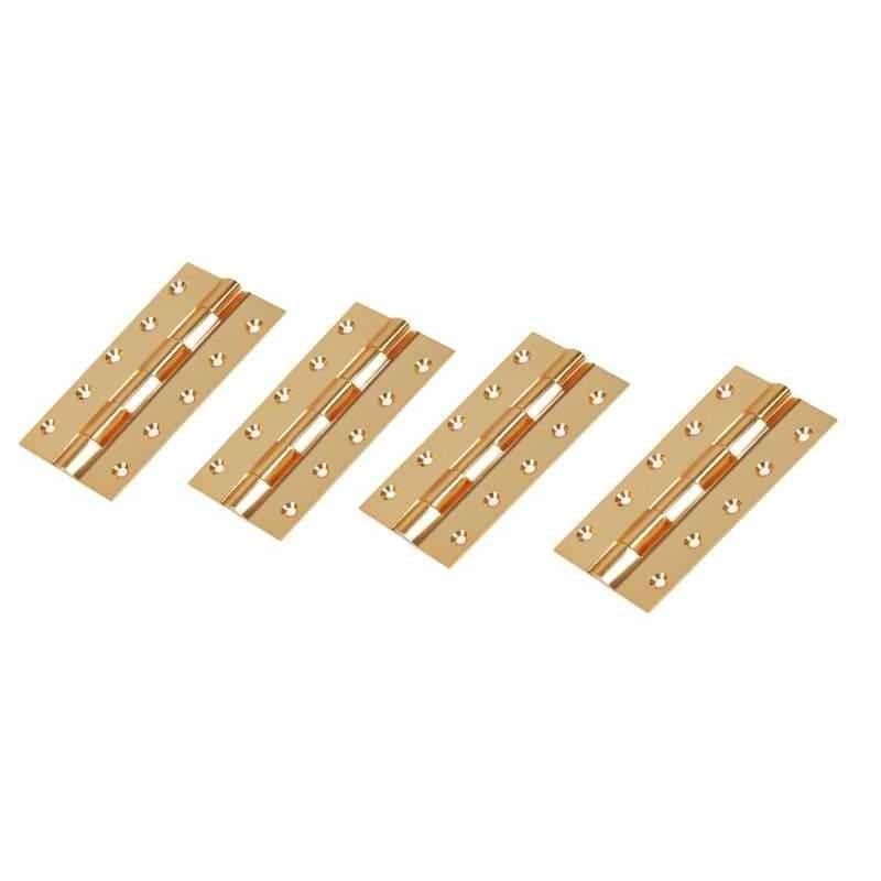 Smart Shophar 4x1x2 inch Brass Gold Railway Hinge, SHA10HG-RAIL-GL4X1X2-P4 (Pack of 4)