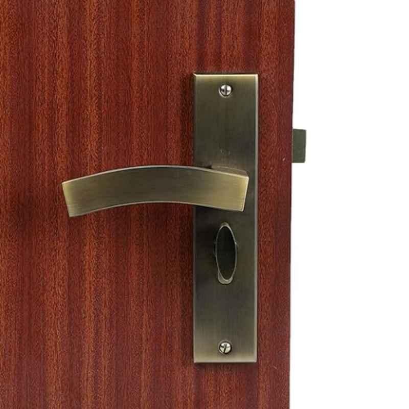 Homexpert LB10002 8 inch 60mm Stainless Steel Antique Brass Finish Cylindrical Plate One Side Key Mortise Door Lock Set