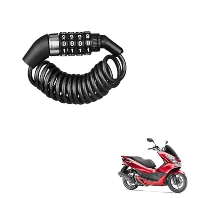 Kozdiko Plastic Black Resettable Password Multi-Use Cable Lock for Honda PCX 150