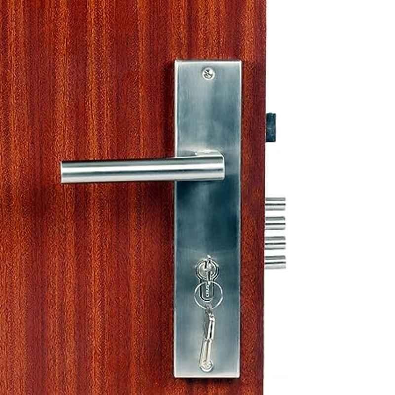 Handle Waala MG301 10 inch 60mm Stainless Steel Satin Finish Cylindrical Plate Both Side Key Mortise Door Lock Set