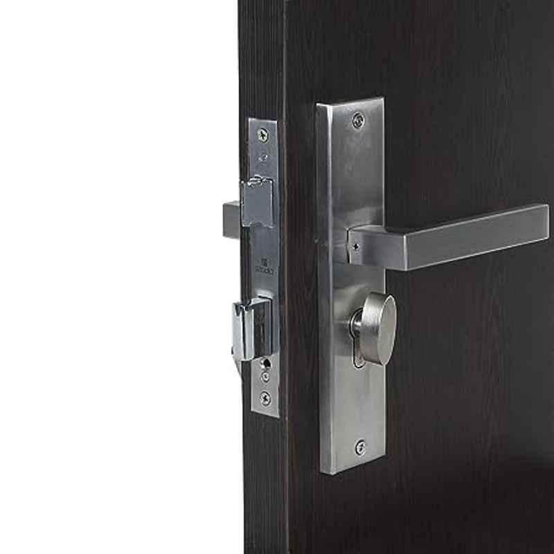 Handle Waala LB301 8 inch 60mm Stainless Steel Silver Cylindrical Plate One Side Key Mortise Door Lock Set