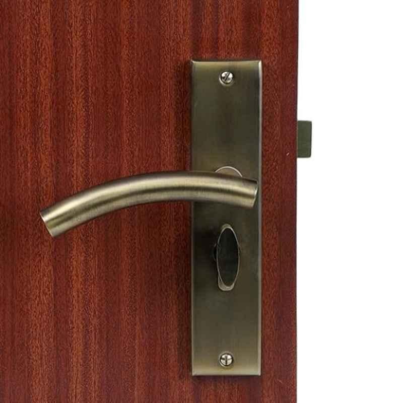 Homexpert MG1102 8 inch 60mm Stainless Steel Antique Brass Finish Cylindrical Plate One Side Key Mortise Door Lock Set