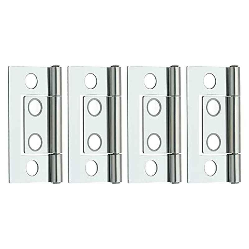 Screwtight 2 inch Iron Chrome Finish Cabinet Flush Hinge, â€ŽS170702CP-4 (Pack of 4)