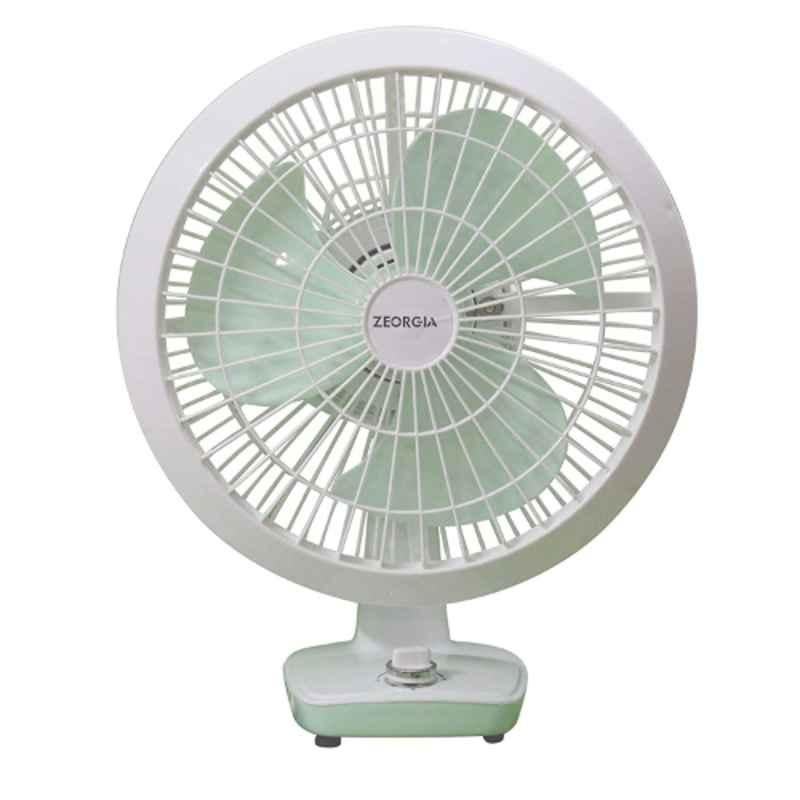 Zeorgia 42W 1456rpm Plastic Green & White Table Fan, Sweep: 300 mm