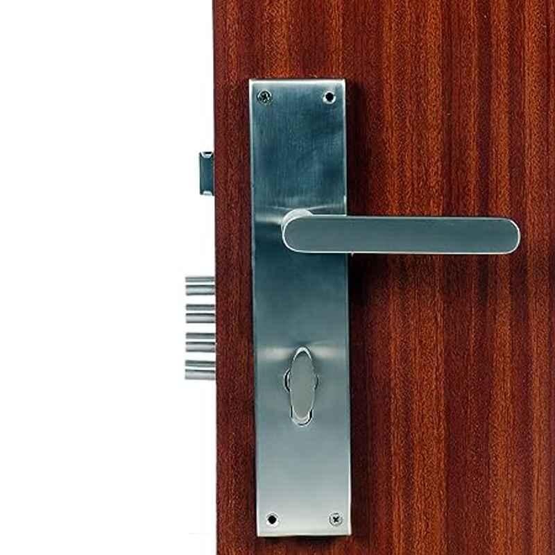 Handle Waala MG304 10 inch 60mm Stainless Steel Satin Finish Cylindrical Plate One Side Key Mortise Door Lock Set