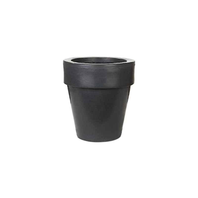 Blume Curvada 15 inch Slate Grey Plastic Round Polished Finish Flower Pot, CR-NL-S-SGR