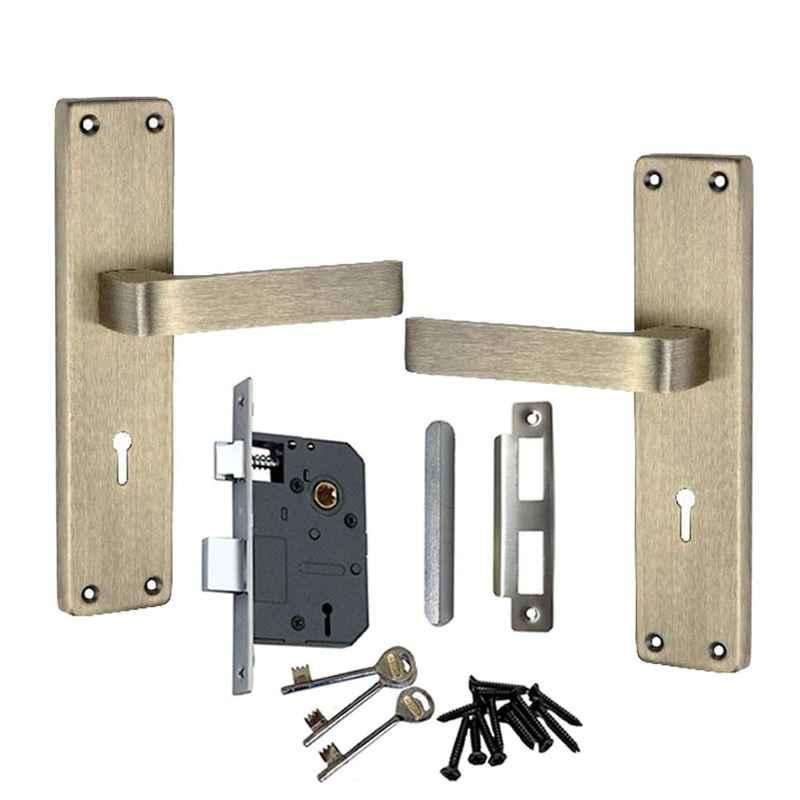 Atom 203mm 6 Lever Antique Finish Mortise Lock Handle Set with 3 Keys, 803-K.Y.ANTL-2