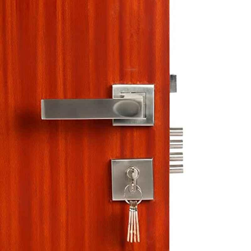 Homexpert Rose Fasino 60mm Stainless Steel Silver Both Side Key Mortise Door Lock Set