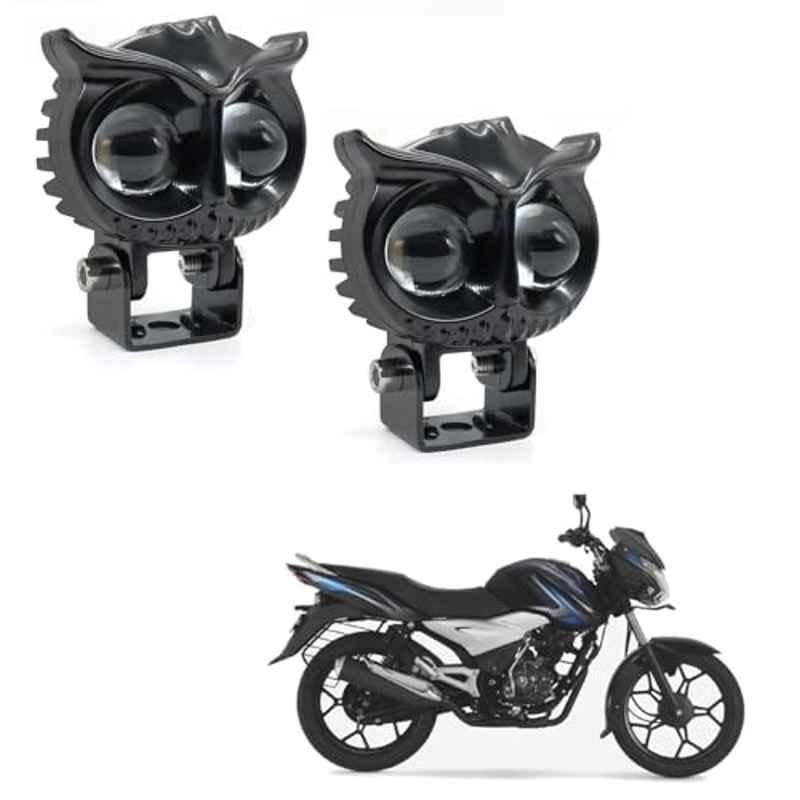 Kozdiko 2 Pcs Yellow & White Owl Eye Shape LED Amber Fog Light Set for Bajaj Discover 150