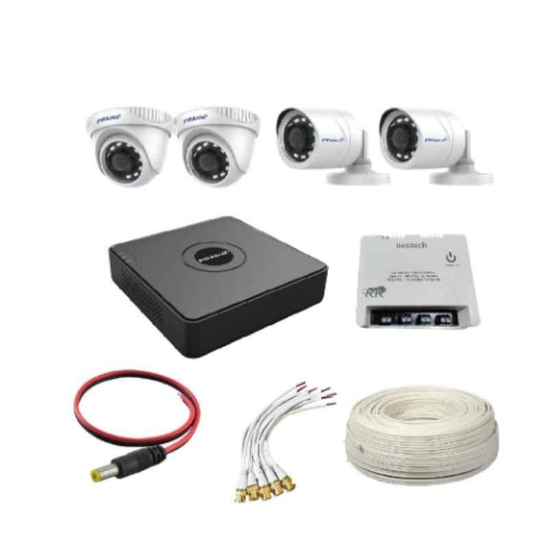 Prama 2MP 2 Dome 2 Bullet Camera with 4 Channel DVR Camera Kit