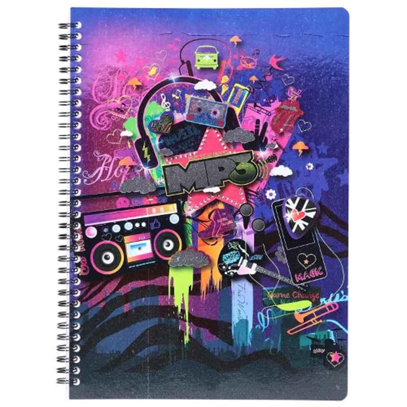 Navneet Jazz Youva A4 160 Pages Single Line Wiro Bound Notebook, 23878C