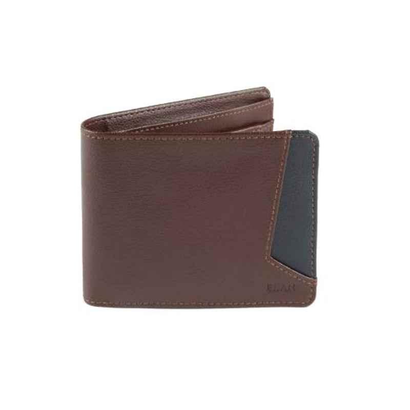 Elan 11x2.5x9cm 5 Slots Brown Bifold Coin Pouch Wallet, EFW-5103-BR