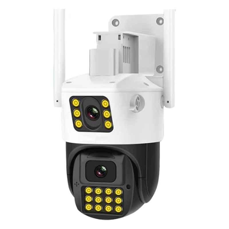 Maizic Smarthome Supercam 6MP 1080p WiFi Dual Lens/Dual Screen Video Record Colour Night Vision 360 deg PTZ Control White Outdoor Camera