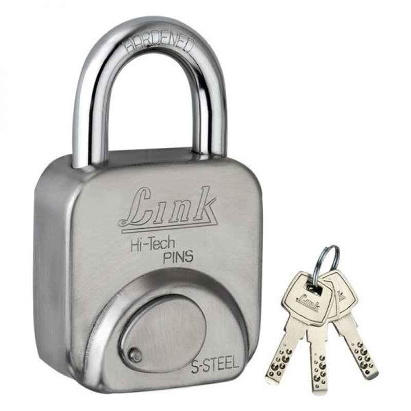 Link 67mm Hi Tech Stainless Steel Padlock with 3 Keys, S-67