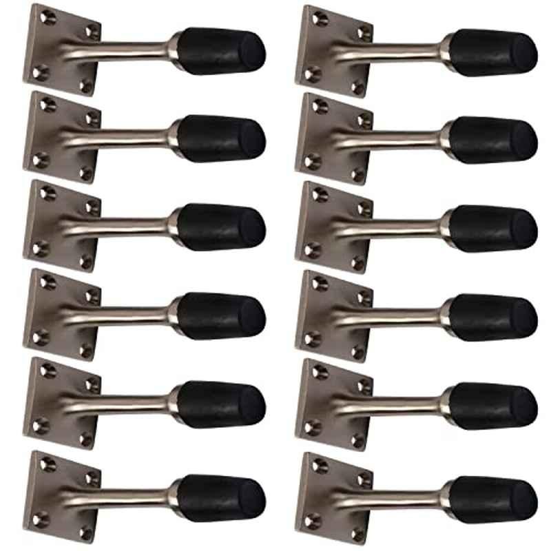 Screwtight 3 inch Zinc Satin Nickel Finish Wall Mounted Door Stopper, Z230101SN-12 (Pack of 12)