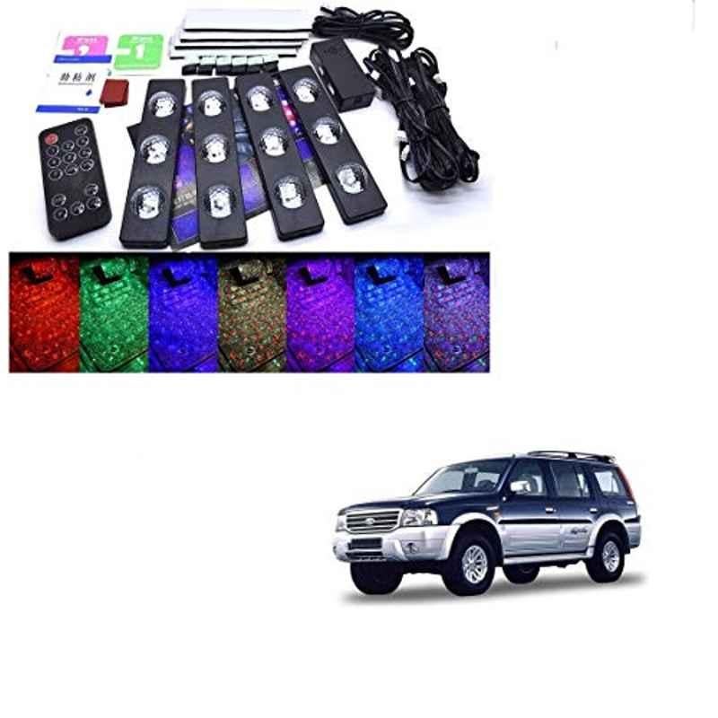 Kozdiko 4 Pcs 7 Colour Seat Bottom Car Star Light Kit with Remote Control For Ford Endeavour