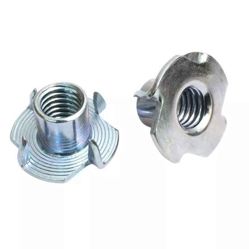 Rpi Shop M8x12mm Zinc Plated Four Claws T Nut for Furniture (Pack of 75)