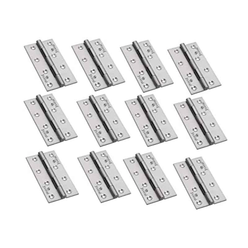 Jovial Lacier 4 inch 12G Stainless Steel Satin Matt Finish Door & Window Butt Hinges (Pack of 12)