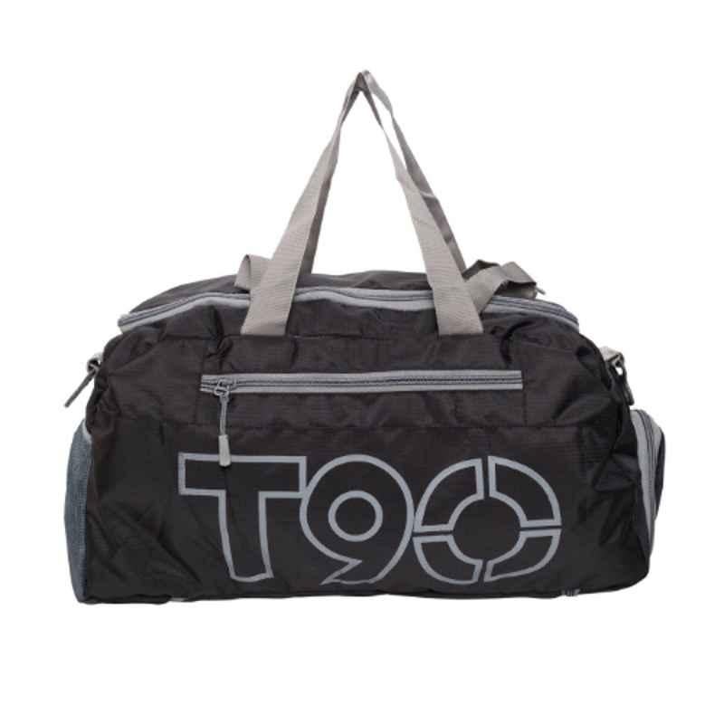 Barcelona T-90 45L Polyester Black Duffel Cum Backpack with Shoes Compartment