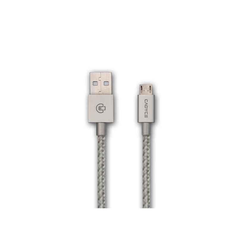 Cadyce Silver Cadmium USB To Micro USB Premium Braided Cable, CA-UMICROS