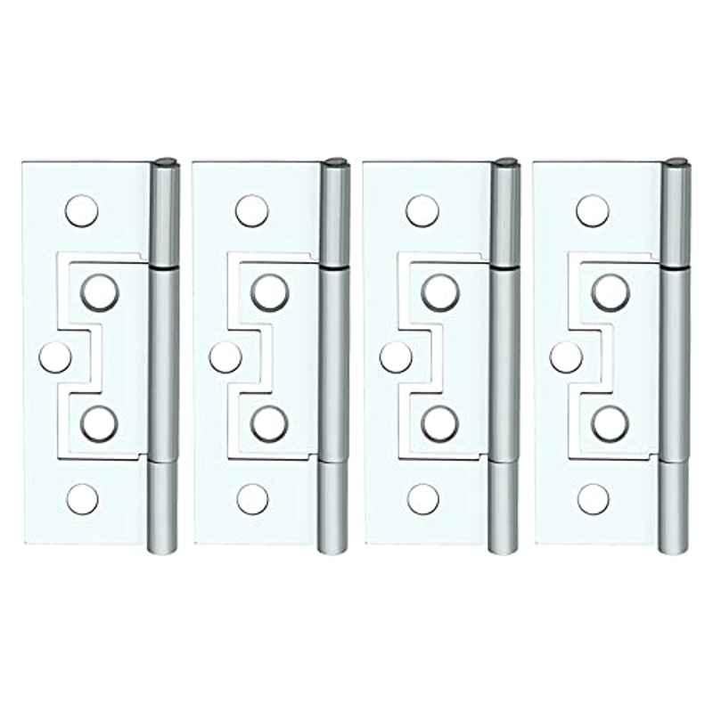 Screwtight 2.5 inch Iron Chrome Finish Cabinet & Door Flush Hinge, â€ŽS170704CP-4 (Pack of 4)
