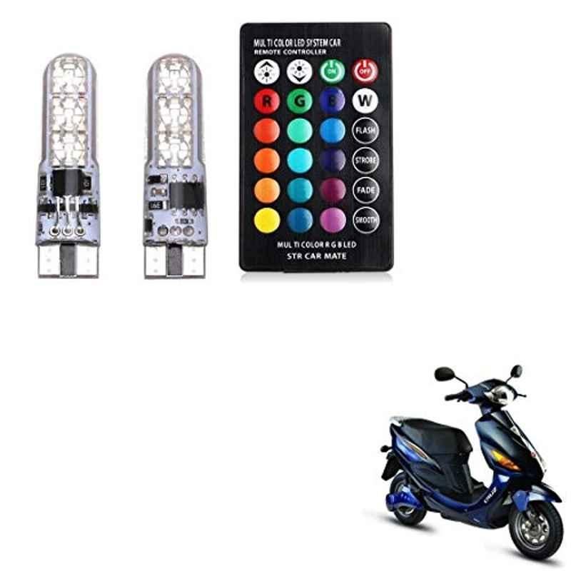 Kozdiko 2 Pcs 12V T10 Polycarbonate RGB LED Scotty Light Set with Remote Control for Hero Electric Cruz