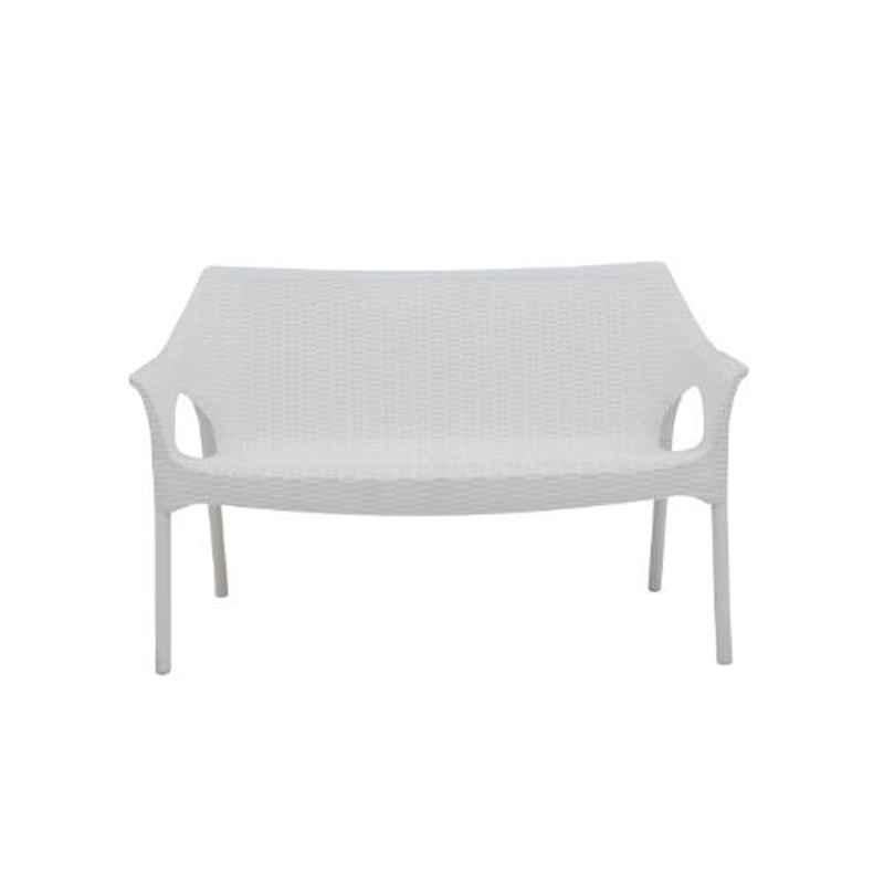 Supreme Love Seat Premium Plastic Milky White Two Seater Sofa