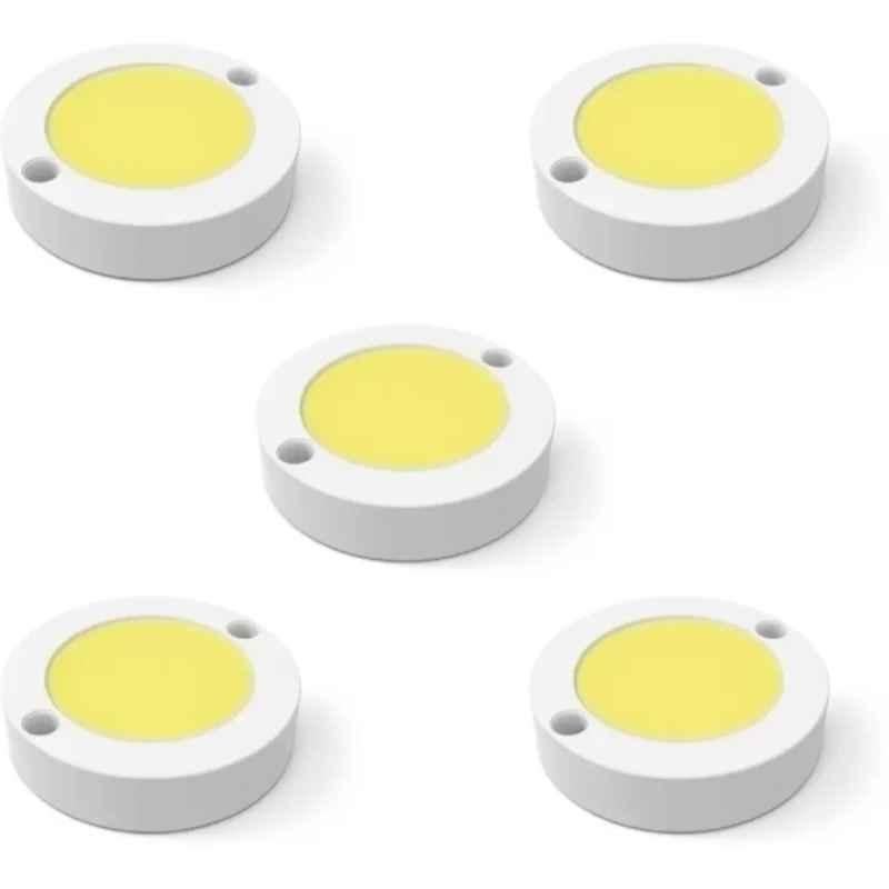 Fybros Zest 3W Polycarbonate Yellow Round Decoration Surface Light for Home, FLS5881J (Pack of 10)