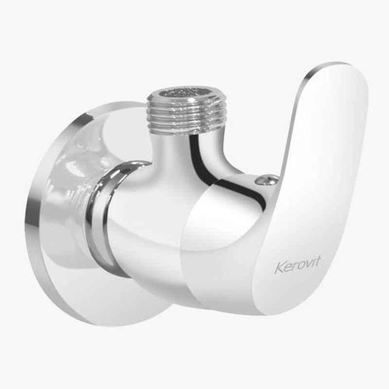Kerovit Edge Silver Chrome Finish Angular Valve with Flange, KB1211003