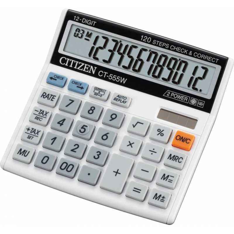 Citizen 12 Digit Basic Calculator, CT-555W