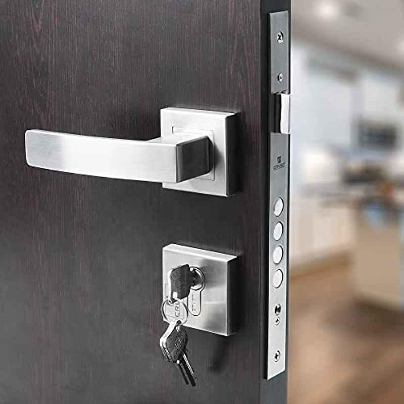Voltizi Acost Rose Antique Brass Finish Mortise Door Lock Handle Set with Both Side Key