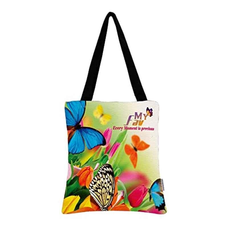 My Fav Cotton Printed Canvas Tote Bag, MFCTB023