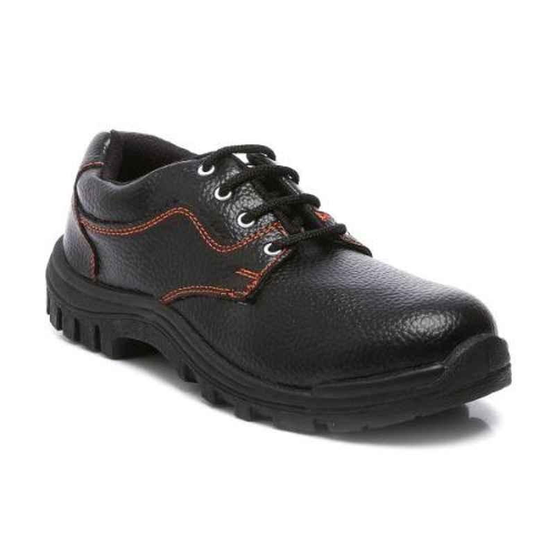 Agarson Future Steel Toe Black with Orange Lining Work Safety Shoes, Size: 10
