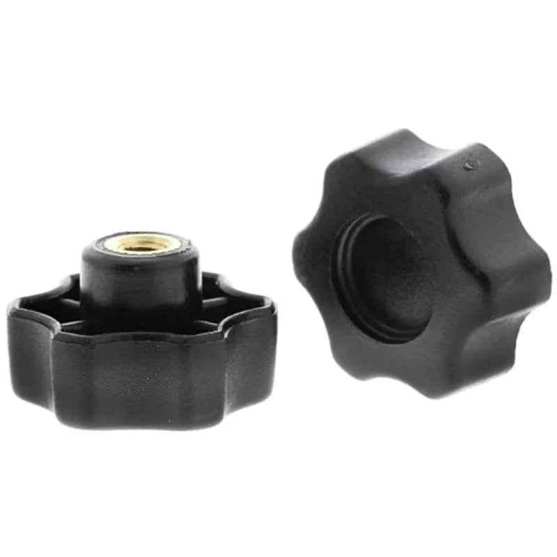 RS Pro M5 Black Multiple Lobes Clamping Knob, 161076
