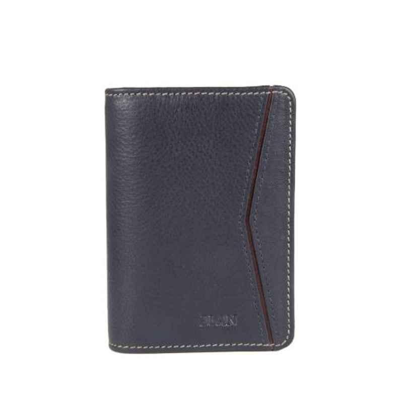 Elan Classic 7x2x10.5cm 4 Slot Blue Leather Business Card Holder, ECCH-9626-BU