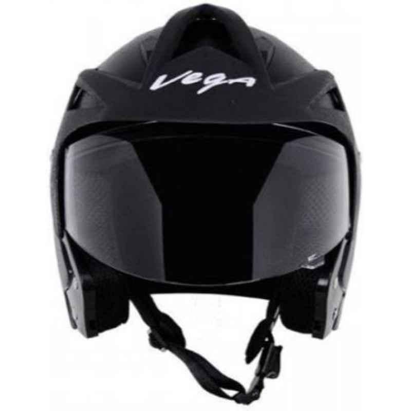 Vega Crux Of Black Open Face Motorbike Helmet, Size (L, 580 mm)