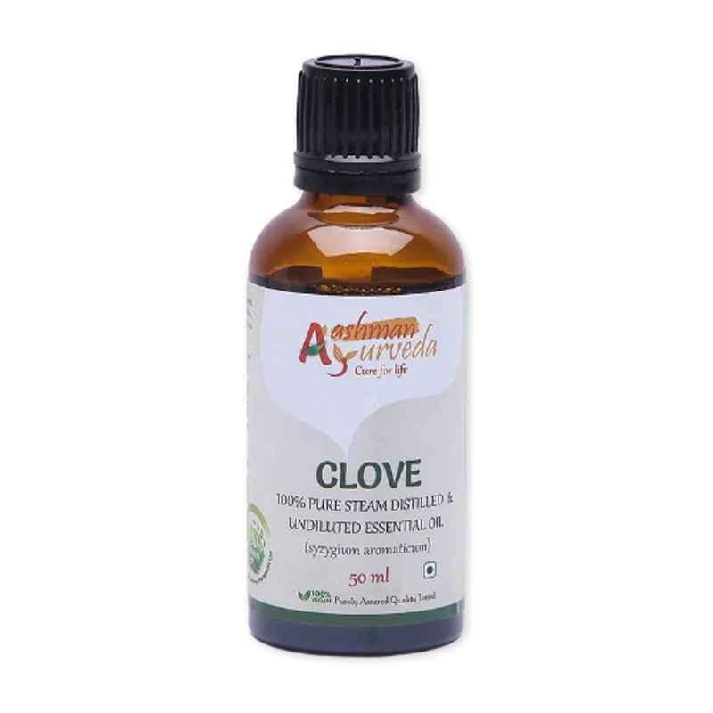Aashman Ayurveda 50ml 100% Pure Steam Distilled & Undiluted Clove Essential Oil, 8939111486460